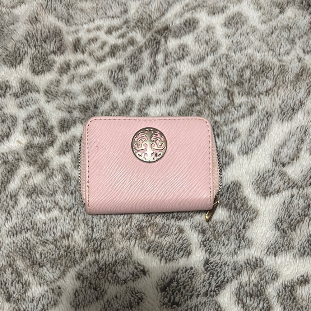 Pink Wallet with Gold Emblem